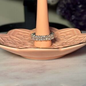 10 1/2 Ct Asscher Cut Moissanite Eternity Ring - 10K Solid Gold